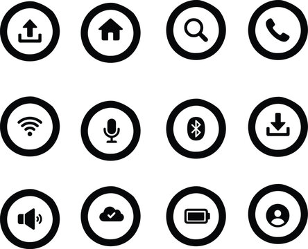 Communication and network icons set flat vector illustration