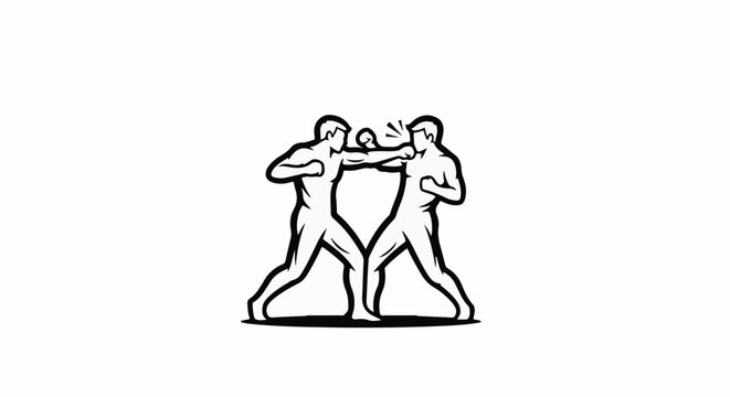 Two boxers locked in a fierce, dynamic exchange of punches