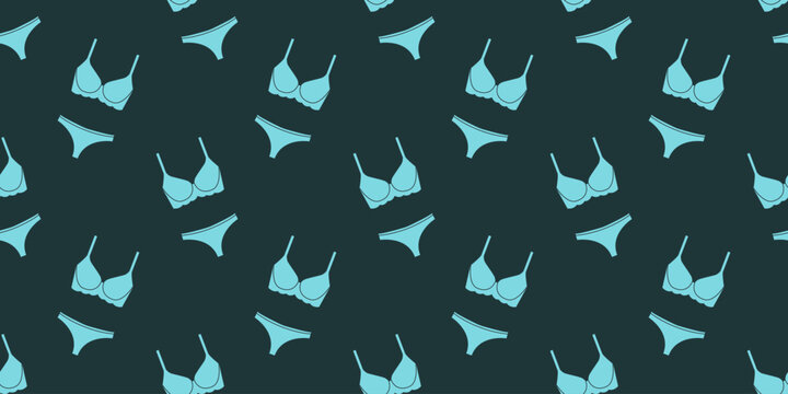 Seamless lingerie pattern with minimal bra and panties silhouettes on dark background elegant underwear repeat design for textile print fashion branding packaging and ecommerce