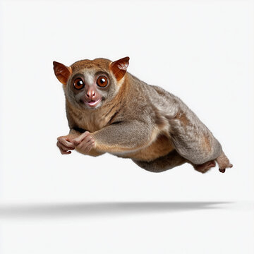 An isolated Sunda colugo (flying lemur). Isolated on flat white background.