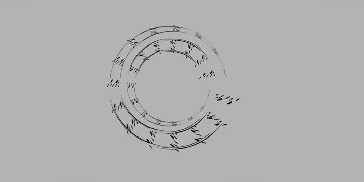 Tire trace track. Abstract wheels braking distances, tread silhouettes brushes. Isolated car or motorcycles vector trails. eps10 vector