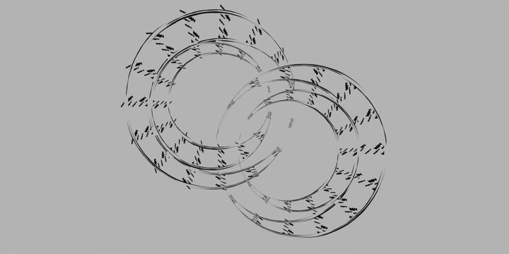Tire trace track. Abstract wheels braking distances, tread silhouettes brushes. Isolated car or motorcycles vector trails. eps10 vector