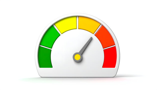 Speedometer Gauge Indicating Performance Level.