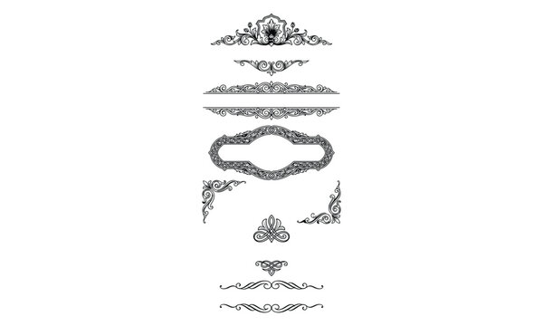 Elegant vintage decorative elements for invitations and page design projects