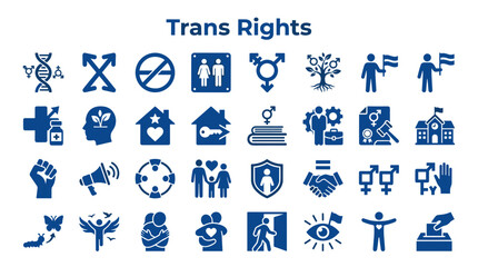 Fototapeta premium Transgender Rights Icons Collection Diverse Symbols Representing Equality Inclusivity Diversity and Human Rights Concepts