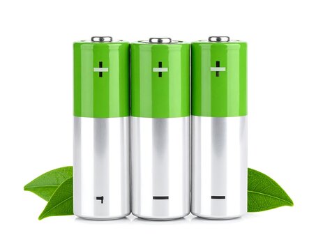 Batteries with green energy.
