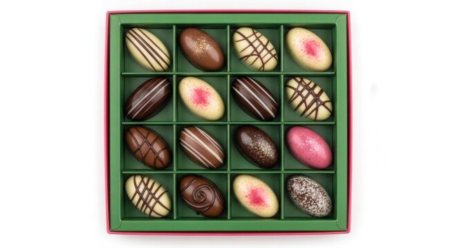 Assorted sushi in a green box