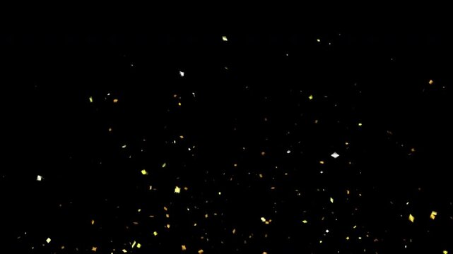 Golden Confetti Party Popper Explosions Double burst of confetti, exploding confetti 4K