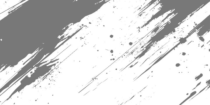 Abstract black and gray paint strokes slashing diagonally across a white background, grunge texture, high contrast, minimalistic monochrome texture design.