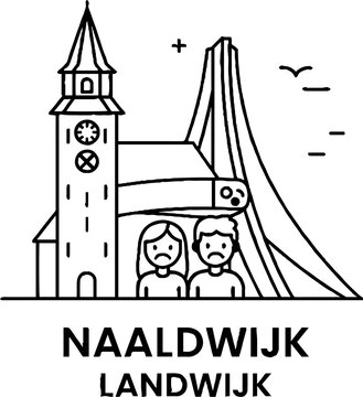Naaldwijk landmark architecture and concerned couple icon
