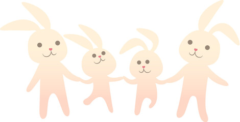 Fototapeta premium Family rabbit hand in hand
