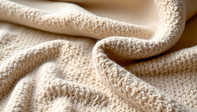 A close up view of a blanket with a textured design, featuring raised ridges that give it a soft and cozy appearance