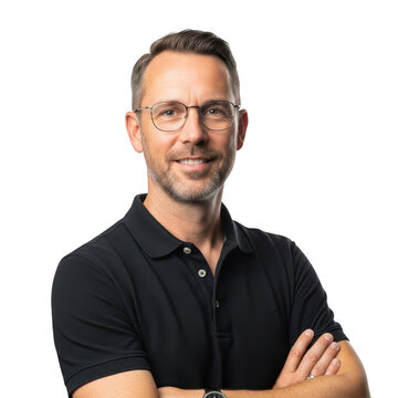 Smiling man with arms crossed posing for portrait