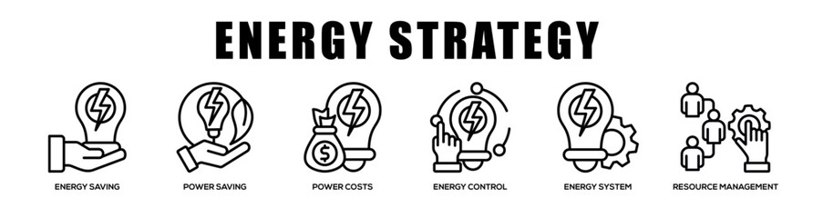 Fototapeta premium Energy Strategy web banner icon illustration concept