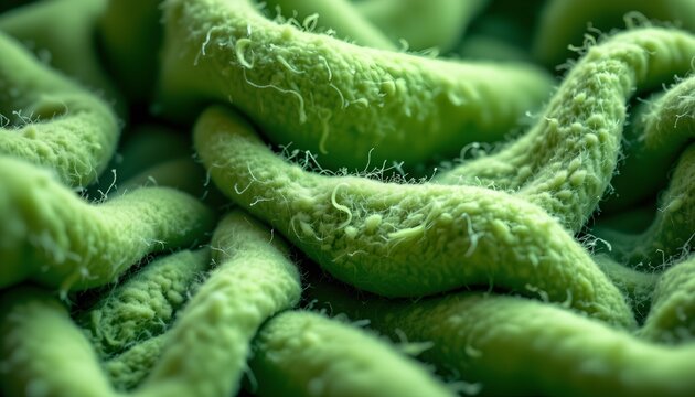 An intricate close up of numerous tiny green leaves, densely packed and seemingly in perfect harmony.