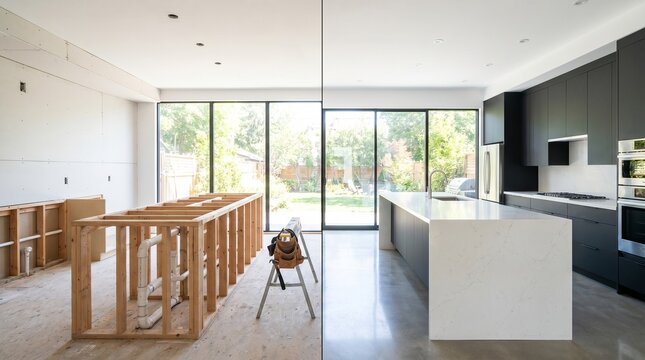 Modern Kitchen Renovation: Before and After White Island Installation