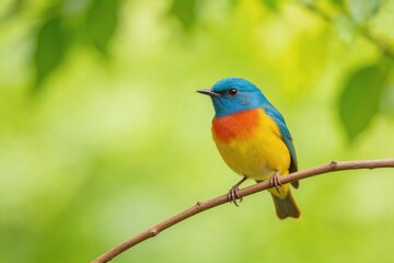Fototapeta premium Colorful bird perched on branch