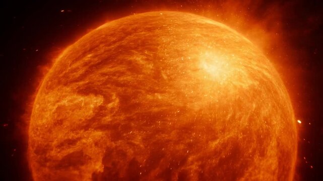 Bright Yellow Sun Surface Solar Flare Eruption Solar Activity Cosmic Space Star Energy Heat Glow Inferno