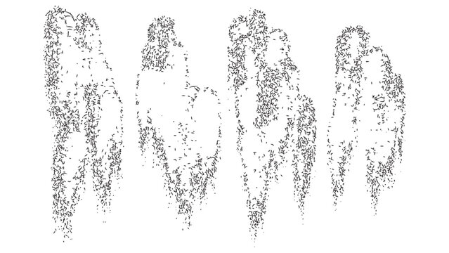 Natural moss dangling shapes vector silhouettes for forest and swamp landscape graphics.