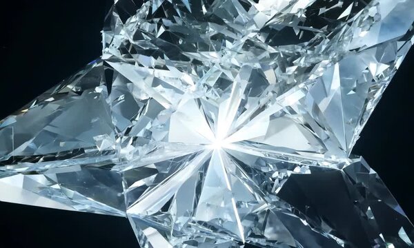 A breathtaking, crystalline ice explosion unfolds, with shards glimmering like diamonds against a rich, velvety black backdrop