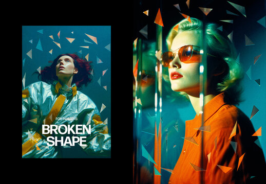 Broken Shape Photo Effect &ndash; Distortion for Poster & Social Media (PSD)