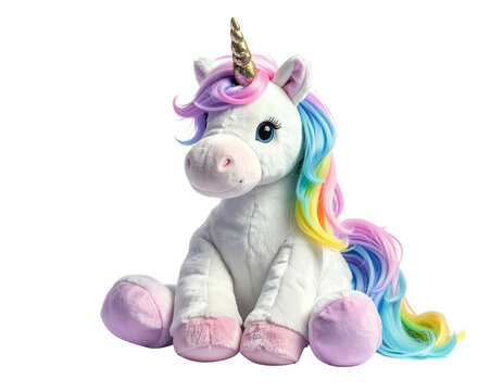 A cute plush unicorn stuffed animal toy