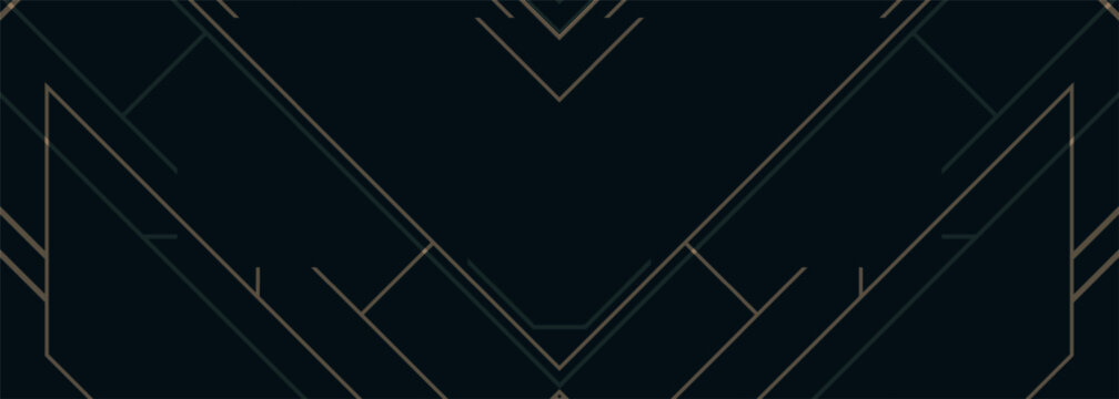 Dark wide abstract background with elegant thin geometric lines. Minimal style backdrop for corporate branding, presentation, business and digital products.