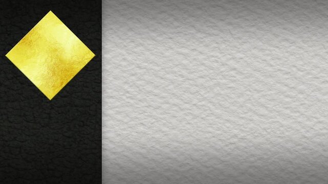 Luxury Logo Mockup Background with Gold Diamond and Black Leather Sidebar, 4K seamless loop