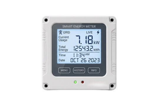 White square smart energy meter