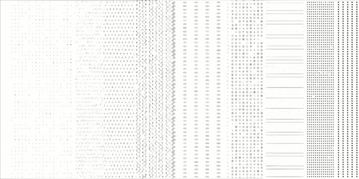 Dot grid pattern with varying densities white background