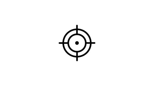 Simple Target icon 4k video animation.