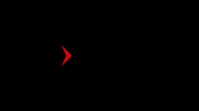Red Modern Chevron Arrow Set Representing Speed and Motion Progress on Black Background.