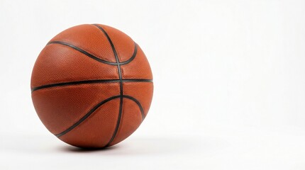 Fototapeta premium Close-up of a Realistic Basketball on a White Background Mockup