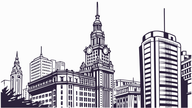S&atilde;o Paulo Skyline Silhouette | Copan Building & MASP Vector Wall Art