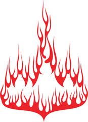 Fototapeta premium Vector flames for vehicle vinyl decals and wraps. Ready-to-cut graphics, great hood decal for racing cars, off-road and sport vehicles, hot rod automobiles, ATVs, trucks, motors and bikes.