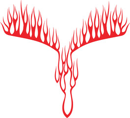 Fototapeta premium Vector flames for vehicle vinyl decals and wraps. Ready-to-cut graphics, great hood decal for racing cars, off-road and sport vehicles, hot rod automobiles, ATVs, trucks, motors and bikes.