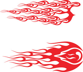 Fototapeta premium Vector flames for vehicle vinyl decals and wraps. Ready-to-cut graphics, great side decals for racing cars, off-road and sport vehicles, hot rod automobiles, ATVs, trucks, motors and bikes.