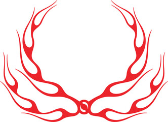 Fototapeta premium Vector flames for vehicle vinyl decals and wraps. Ready-to-cut graphics, great hood decal for racing cars, off-road and sport vehicles, hot rod automobiles, ATVs, trucks, motors and bikes.