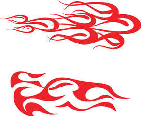Fototapeta premium Vector flames for vehicle vinyl decals and wraps. Ready-to-cut graphics, great side decals for racing cars, off-road and sport vehicles, hot rod automobiles, ATVs, trucks, motors and bikes.