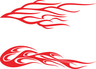Fototapeta premium Vector flames for vehicle vinyl decals and wraps. Ready-to-cut graphics, great side decals for racing cars, off-road and sport vehicles, hot rod automobiles, ATVs, trucks, motors and bikes.