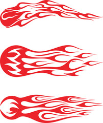Fototapeta premium Vector flames for vehicle vinyl decals and wraps. Ready-to-cut graphics, great side decals for racing cars, off-road and sport vehicles, hot rod automobiles, ATVs, trucks, motors and bikes.
