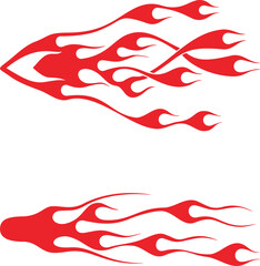 Fototapeta premium Vector flames for vehicle vinyl decals and wraps. Ready-to-cut graphics, great side decals for racing cars, off-road and sport vehicles, hot rod automobiles, ATVs, trucks, motors and bikes.