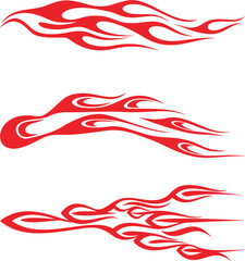 Fototapeta premium Vector flames for vehicle vinyl decals and wraps. Ready-to-cut graphics, great side decals for racing cars, off-road and sport vehicles, hot rod automobiles, ATVs, trucks, motors and bikes.