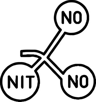 Molecular structure diagram showing nitrogen and oxygen bonds