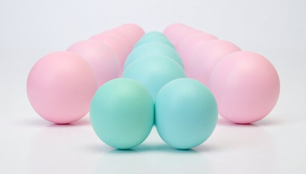 pastel easter egg bath bombs on white background minimal spring beauty concept