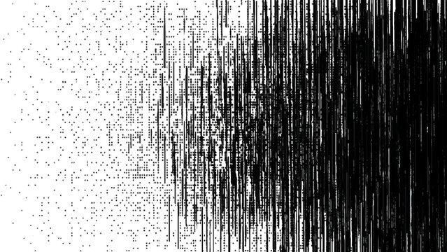 Glitchy screen with vertical lines and distorted pixels on white background digital error