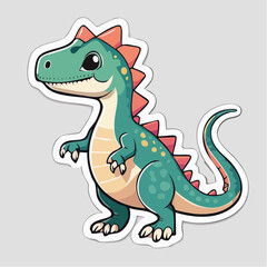 Fototapeta premium Cute Cartoon Dinosaur Sticker