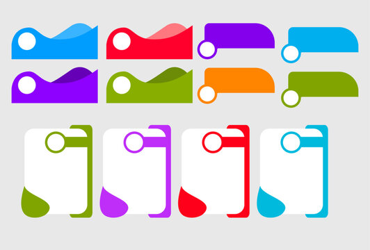 Infographic speech bubbles and labels designs for business promotion and creative projects.
