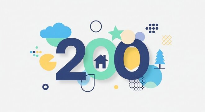 Abstract number 200 illustration