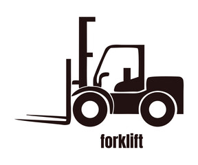 Design Forklift Industrial Warehouse Vehicle Logistics Lifting Equipment Cargo Transport Machine Illustration. © zixu